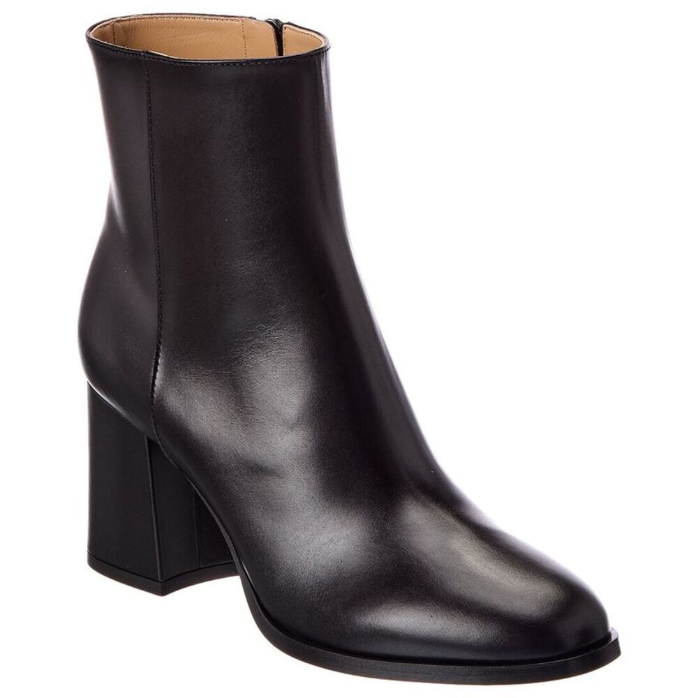 Valentino Vlogo 75 Leather Bootie, Black